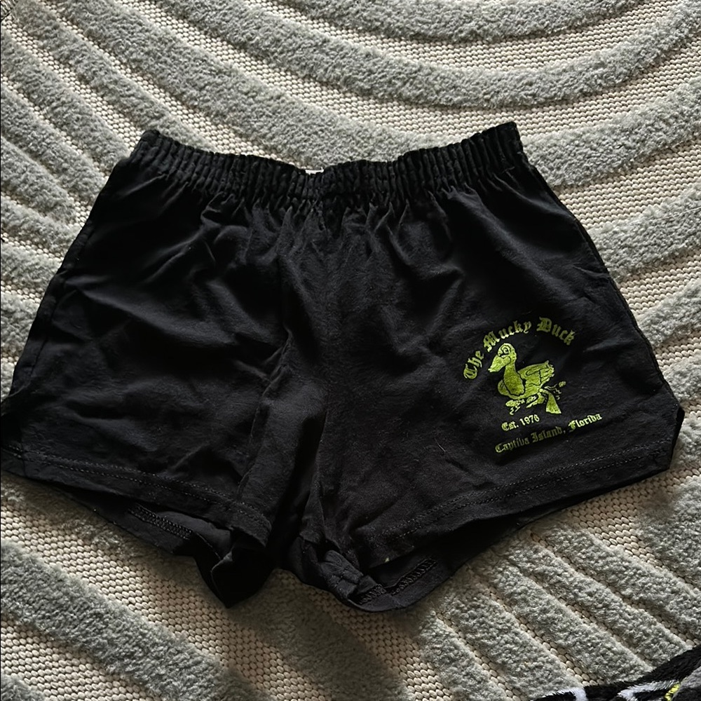 Black Athletic Shorts with Elastic Waistband and Relaxed Fit
